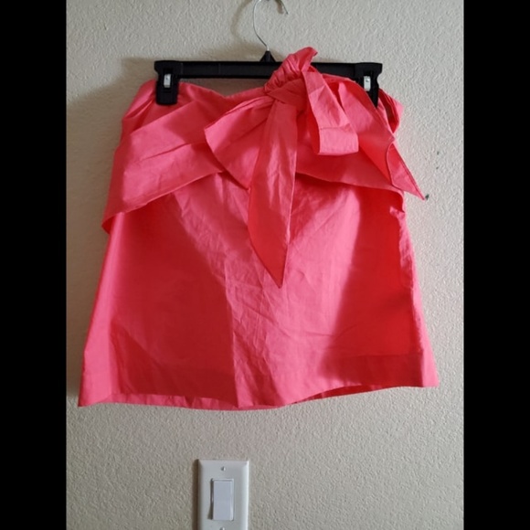 J Crew Pink Bow One Shoulder Boho Top Size 10 - Picture 4 of 7